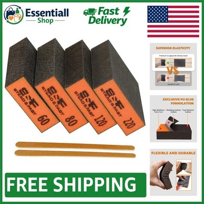 Sanding Sponge with 60-220 Grit: Reusable & Tear Resistant for Superior Finishes