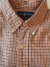 Polo Ralph Lauren Shirt Mens XL Button Down Plaid Check Long Sleeve Custom Fit