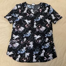Disney Dalmatian Scrub Top Small Womens Active Stretch