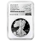 2021-W $1 1-oz T-1 Proof American Silver Eagle Congratulations Set NGC PF70UC