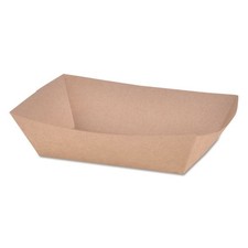 SCT 0517 2 lbs. Capacity Eco Paper Food Trays - Brown Kraft (1000/Carton) New