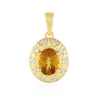 Cavill Skapolith 1,49Ct AnhäNger Oval 925 Silber Vergoldet Zirkonia Damen