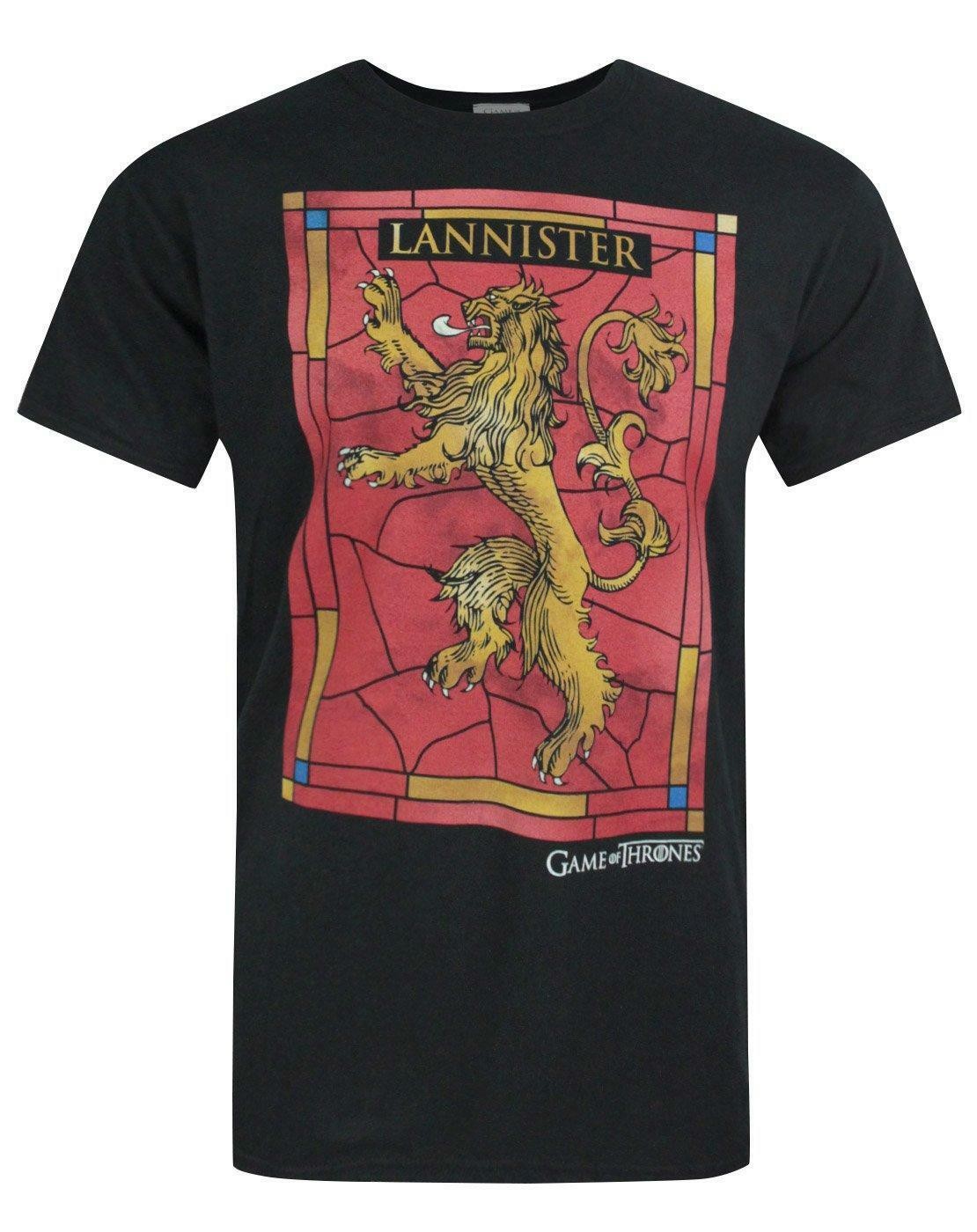 Game of Thrones Schwarz Lannister Lion Kurzärmeliges T-Shirt Männer