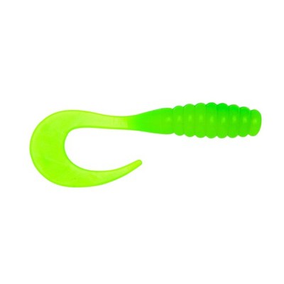 YUM Baits Co. Lures YRTG3171 Ribbontail Grub Fishing 3'', Lime/Chartreuse