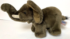 VTG. Hansa Asian Elephant Stuffed Animal hand crafted Toy Brown 11" Long Plush