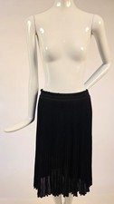 VINTAGE DESIGNER CLAUDE MONTANA BLACK RIBBED HEAVY KNIT SKIRT