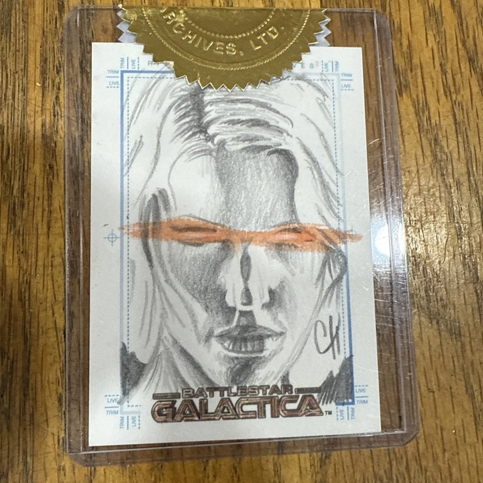 Tarjeta de boceto de incentivo Case - Battlestar Gallactica - Arte de Chris Henderson Auto Foto 2 de 4