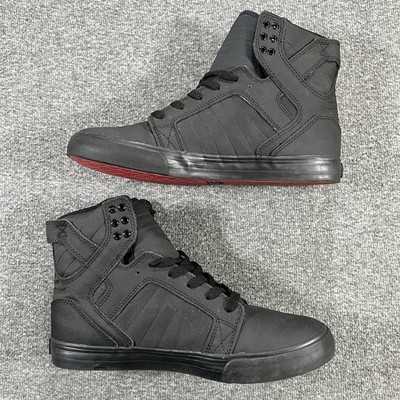 Supra Muska 001 Triple Black SkyTop High Top Red Carpet Shoe