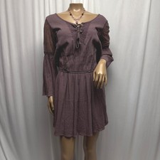 American Eagle Outfitters Dress Womens Sz Small Purple Lace Bell Sleeve Boho