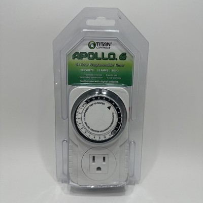 Titan Controls Apollo 6 Mechanical Timer Single Outlet Analog 24 HR Programmable