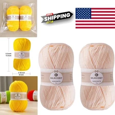 2 Pcs 280 Yards Acrylic Yarn Super Soft Skin Color for Crafting and Knitting