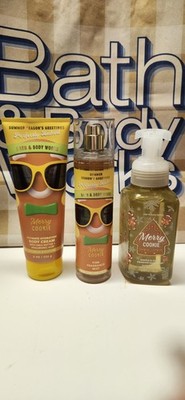 Bath & Body Works Merry Cookie 3 pc set Mist, Cream, and Hand soap