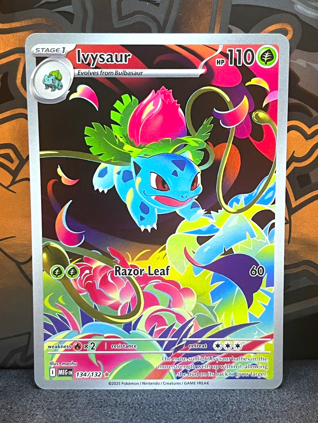 Pokemon NM Ivysaur 134/132 Mega Evolution Illustration Rare