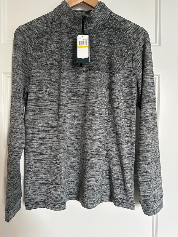 NEW WITH TAGS, PERRY ELLIS LADIES PEW108 1/4 ZIP PULLOVER-GRAY HEATHER-MEDIUM