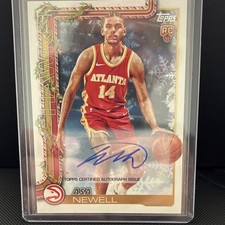 Topps 2025 Holiday Mega Asa Newell Autograph Rookie Insert #H183 Atlanta Hawks