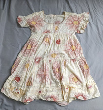 Urban Outfitters Dress Womens Size S Beige Eclipse Boho Tiered Cottage Whimsical