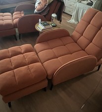 Two Recliner Chairs with Foot