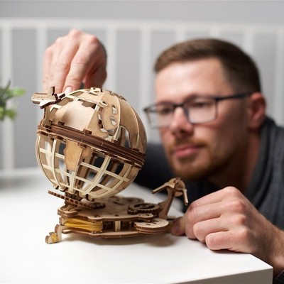 Ugears Globus Wooden Mechanical 3D Model New