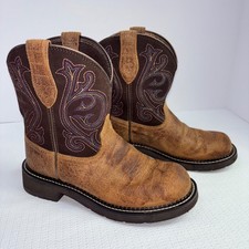 Ariat Leather Western Cowboy Boots Kids 6.5 B Style 10034020 Brown Big Kids