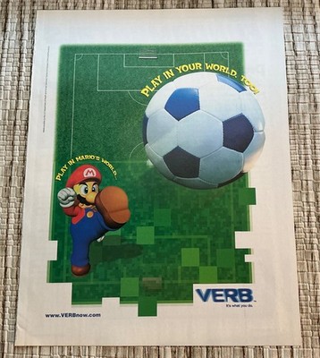 Mario Soccer Verb Nintendo Print Ad Poster Art 8 x 10.5 