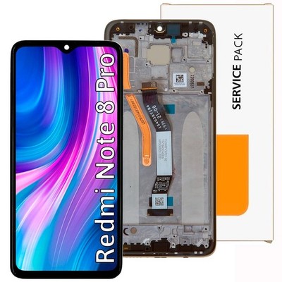 Für Xiaomi Redmi Note 8 Pro 1-SIM LCD Display Service Pack Original Rahmen