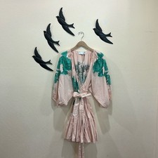 ASOS EDITION Embroidered Wrap Mini Dress Tiered Hem ~ Candy Pink ~ 10 -NEW!