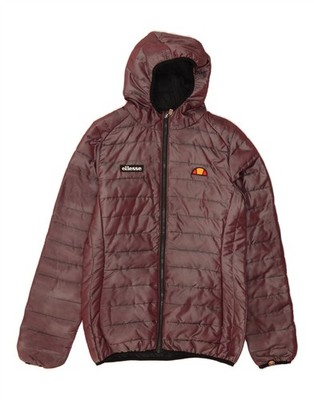 ELLESSE wattierte Damenjacke mit Kapuze UK 10 Small burgund Nylon CV75