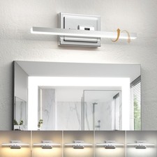 15.7 Inch Modern LED Chrome Bathroom Vanity Light Fixture 12W 5CCT Dimmable