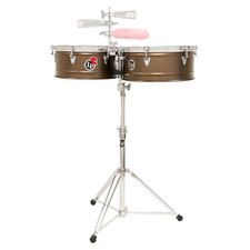 Latin Percussion 14"/15" Pedrito Signature Timbales - Steel Mocha Chrome