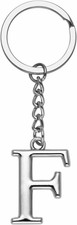 Initial Keychain for Men A-Z Letter Key Chain for Boys Alphabet Keyring Silver H