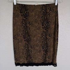 Vintage Y2K Skirt Womens Medium Snakeskin Ani...