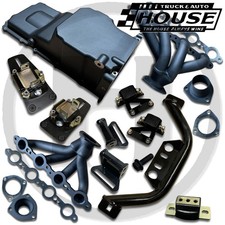 1959-1964 Impala Ls Swap Engine Trans Conversion Kit Oil Pan Black Ram Headers