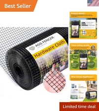 16in x 10ft Black Hardware Cloth 1/2 inch 19Ga PVC Coated Wire Mesh Vinyl Coa...