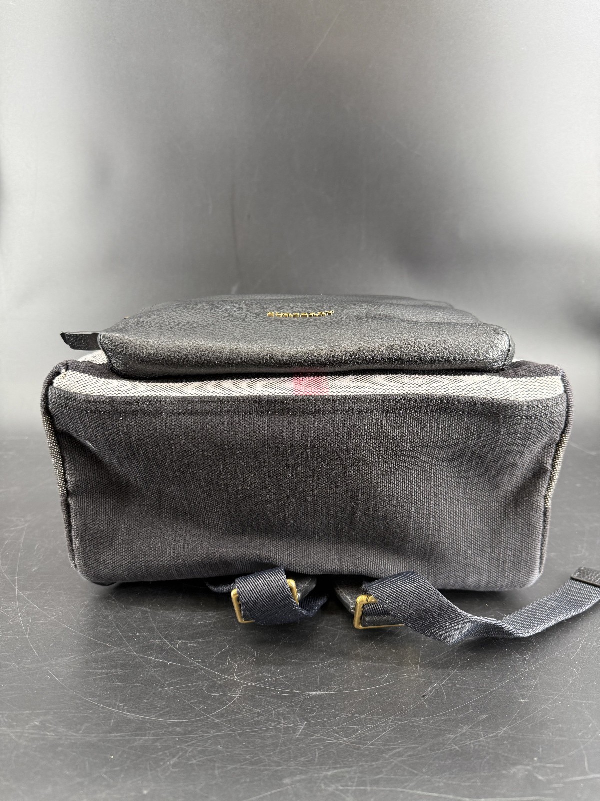 Burberry Blue Canvas Exploded Check Backpack Leat… - image 7