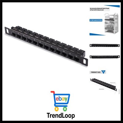 12 Port Patch Panel, 0.5U Network Patch Panel for DeskPi RackMate T1/T0/T2 Ra...