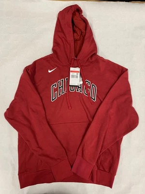 Sweat à Capuche Nike Chicago Bulls NBA Logo Rouge Taille L - Photo 1/4
