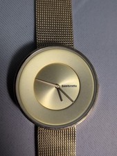Lambretta Cielo 37 Gold Round Unisex Watch with Steel Mesh Band - New Battery