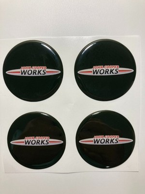 MINI Cooper Wheel Cap Stickers Set 4pcs 3D Domed Resin Center Cap Emblem Decals