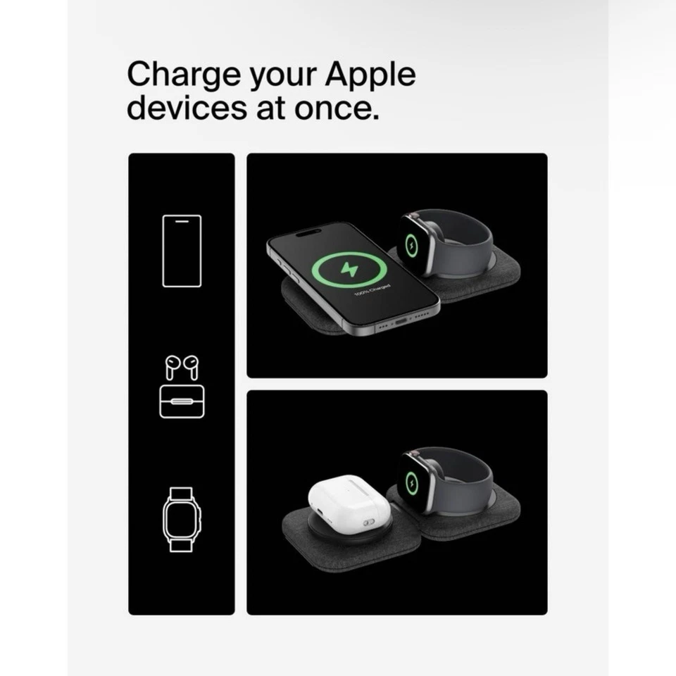 Belkin Boostcharge Pro 2-in-1 Magnetic Charging Travel Pad qi2 - Image 3 of 4