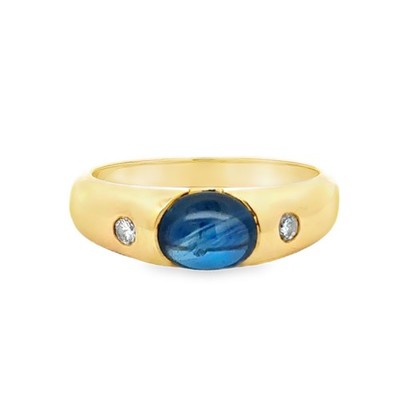 18ct Vintage Sapphire Yellow Gold Ring with 0.10ct Natural Brilliant Sapphire