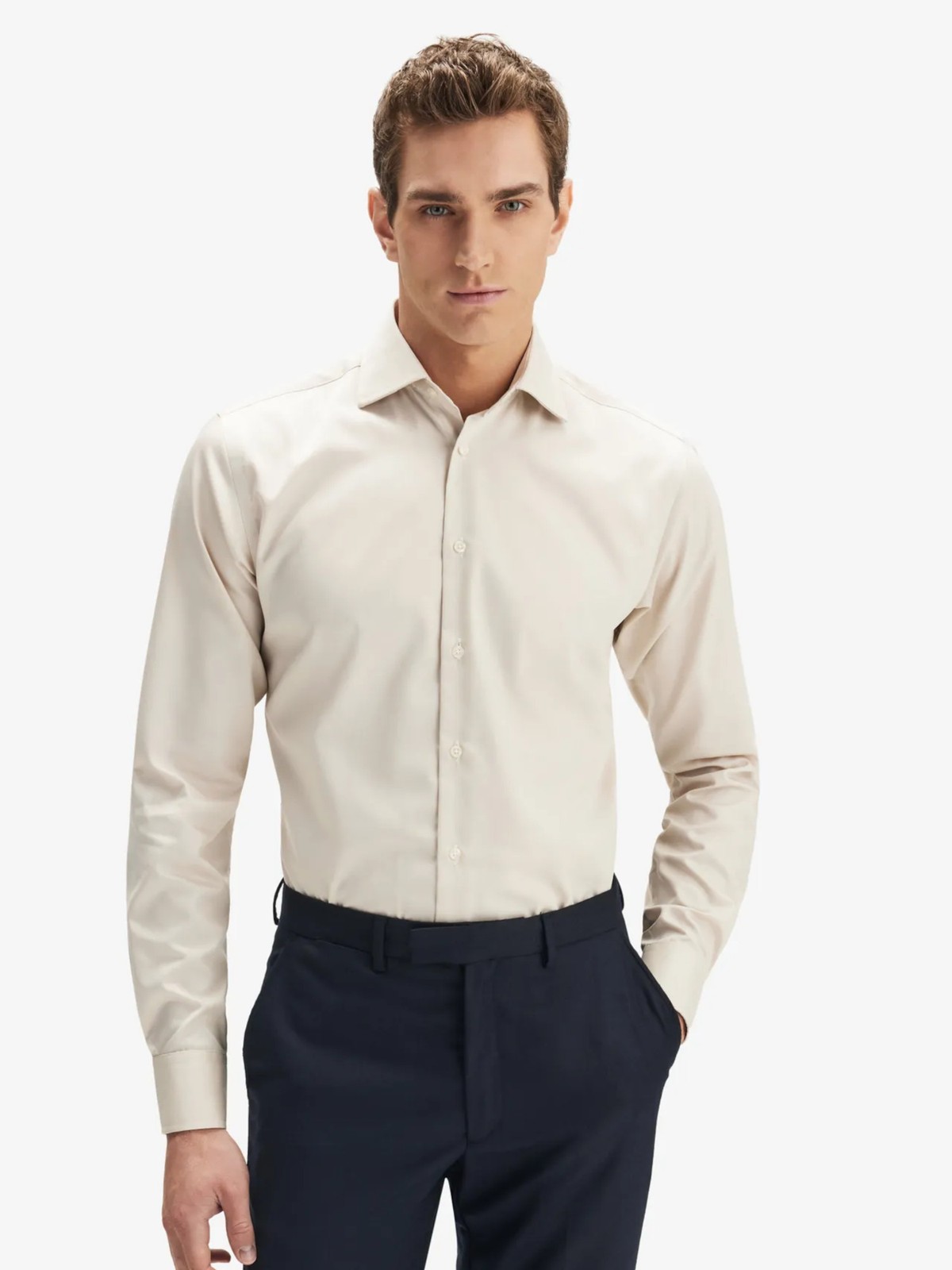 Мужская рубашка JOSEPH ABBOUD с белым точечным воротником, приталенная рубашка на пуговицах 15- 34/35