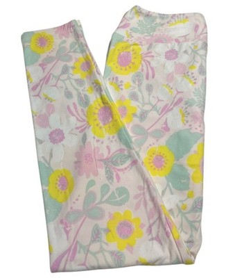 LuLaRoe Leggings OS One Size EASTER Floral Colorful PASEL Modern Daisy Flower