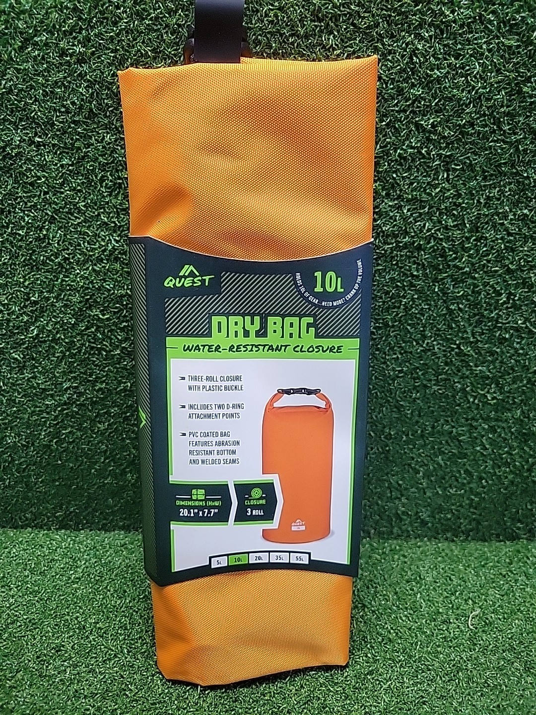 Quest 10L Waterproof Dry Bag Roll Top Gear Sack Orange