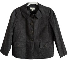 Ann Taylor Loft Women  s Size 4 Blazer Wool Blend Brown Tweed Suit Jacket Lined