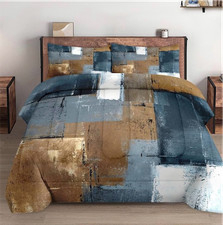 Queen Size Comforter Set with 2 Pillowcases, Abstract Graffiti 3 Pcs Bedding for