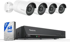 Security Camera System, 4pcs Wired PoE Cameras for Home Security Outdoors