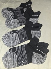 Bombas Cushioned Ankle Socks Black/Gray Hex Tec 4 Pairs Sz M