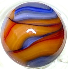 JAS/DABO SUPER THICK OXBLOOD WAVY FLAMES SWIRLED LARGE MIB .65" M587