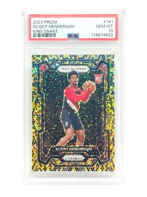 2023 PANINI PRIZM SCOOT HENDERSON #141 ROOKIE KING SNAKE SSP RC PSA 10 RARE!