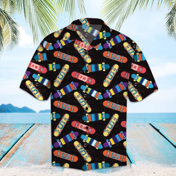 Amazing Skateboard Hawaiian Shirt For Men Summer Button Up